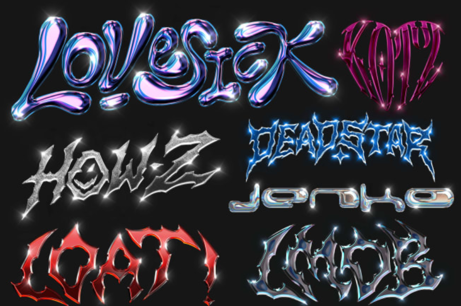 I will prepare a typography with a chrome effect for the logo of the group, brand