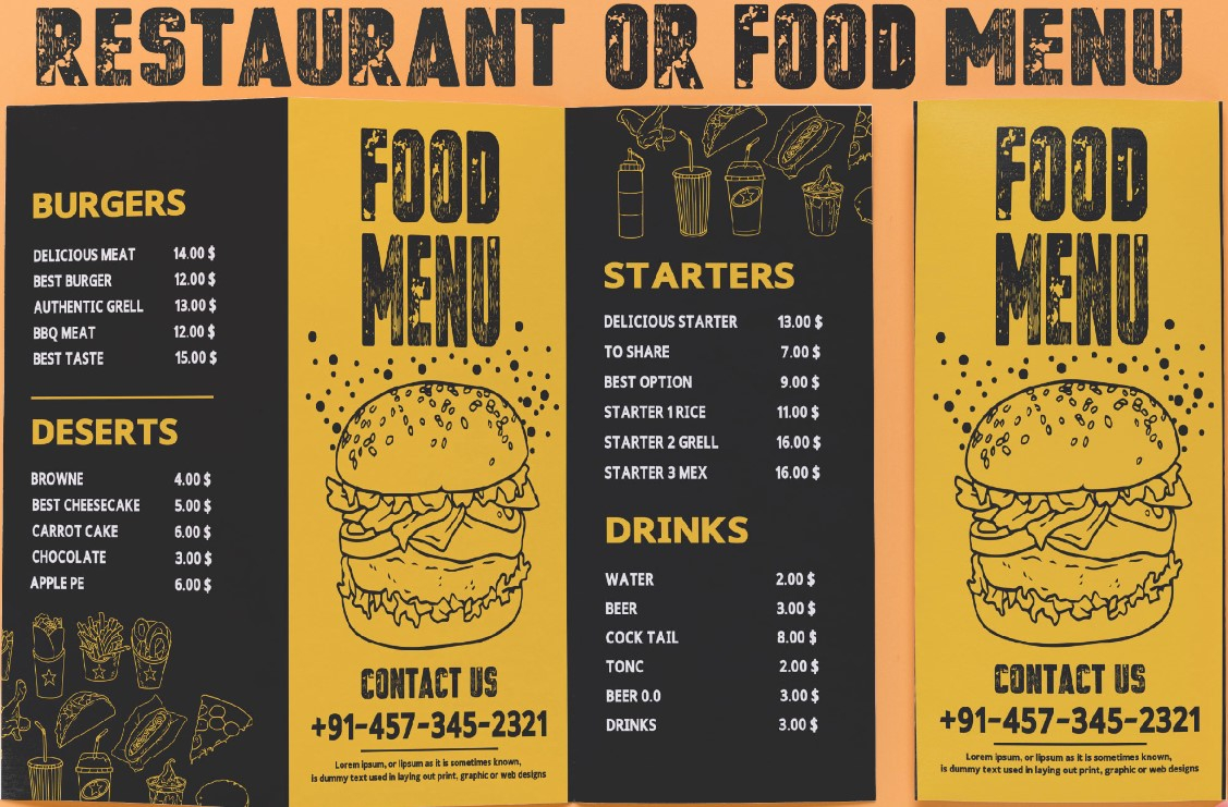 I will do eyecatching editable restaurant menu design
