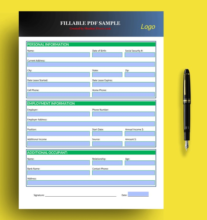 I will create fillable pdf form or design fillable pdf