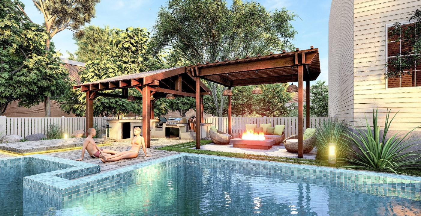 I will create your front yard, backyard, patio landscape design