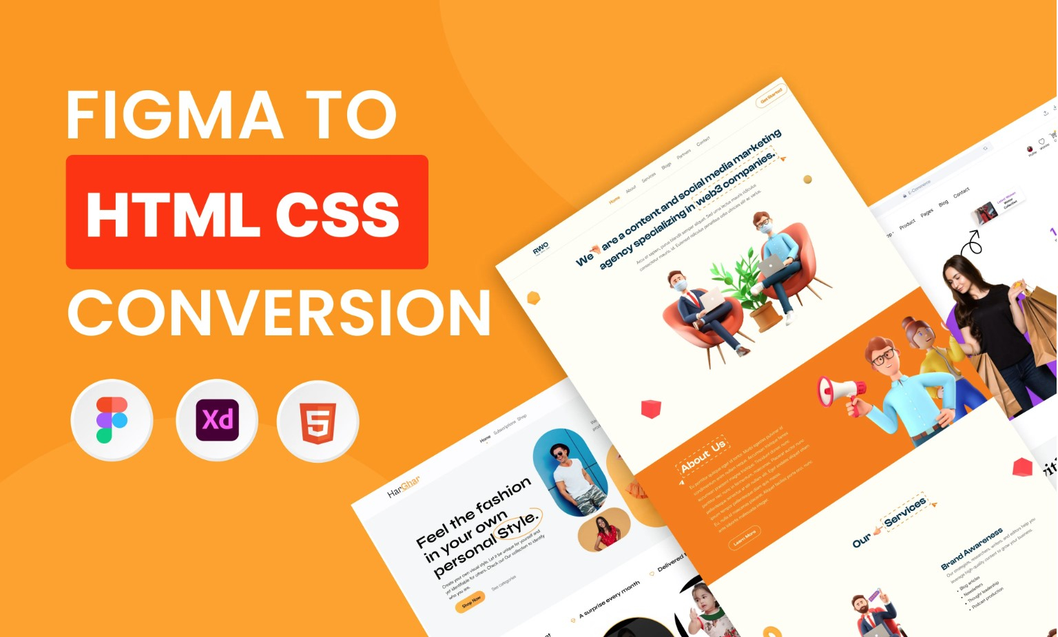 I will convert PSD, figma to HTML CSS bootstrap tailwind website