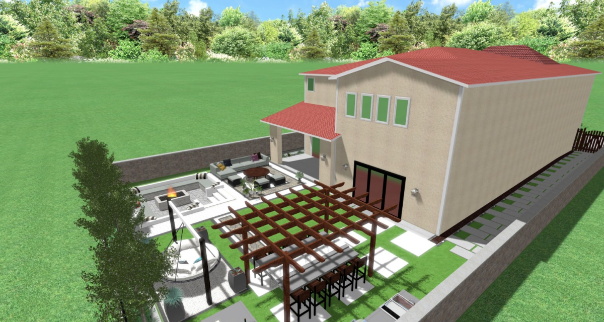I will design landscape garden, patio, pool