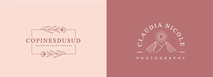 Design boho hand drawn botanical feminine logo