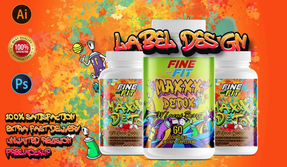 I will design professional supplement label design for protein