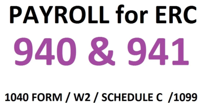 I will prepare 1040 tax form, payroll 940, 941, payroll report for erc