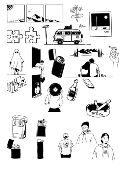 Create minimalist line art drawing and illustration