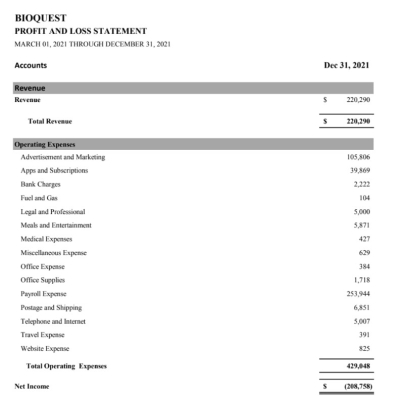 I will do profit and loss, balance sheet