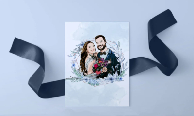 I will design unique wedding invitation card with illustration