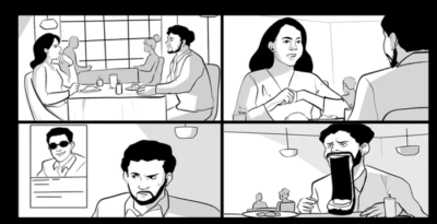 I can draw a very express storyboard