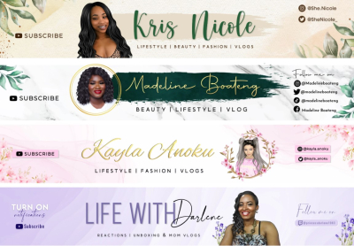 I will create an unique beauty guru youtube intro, outro and banner