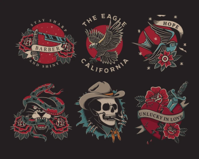 Do traditional or old school style tattoo design