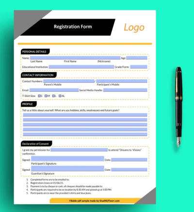 I will create fillable pdf form or design fillable pdf