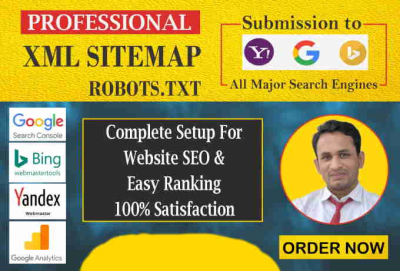 I can create optimize XML sitemap robots txt for website