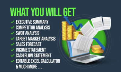 I will create a business plan for your startup