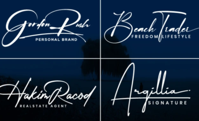 I can design a signature, a handwritten text, a logo based on a script