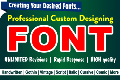 I will model the design and change the custom font