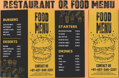 I will do eyecatching editable restaurant menu design