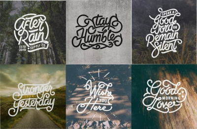 I will design vintage typography, lettering, logo