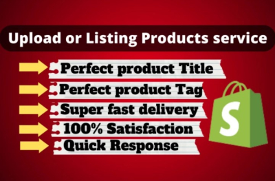 Add or listing or upload products on the Shopify store