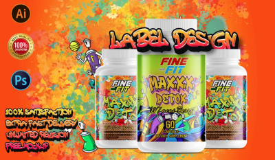 I will design professional supplement label design for protein