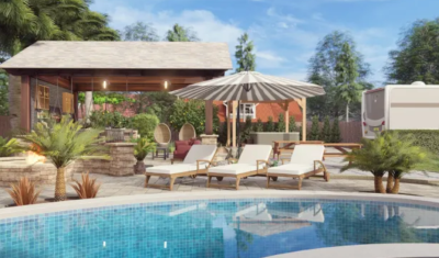 I can design a landscape, a terrace, a backyard, a swimming pool
