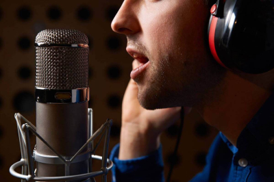 I will record a voice over in a deep voice in English