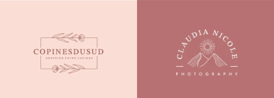 Design boho hand drawn botanical feminine logo