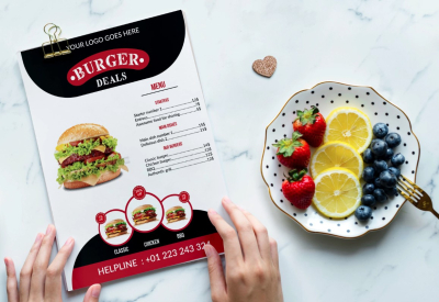 I will design creative awesome restaurant menu food menu