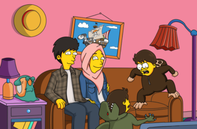 I can draw you as a yellow cartoon Simpsons character