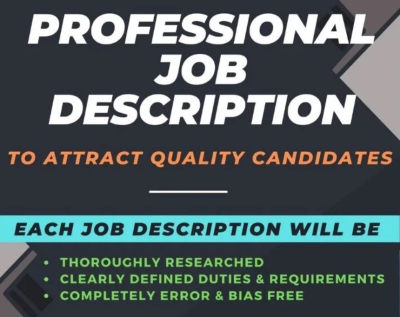 I will create a perfect job description for any position