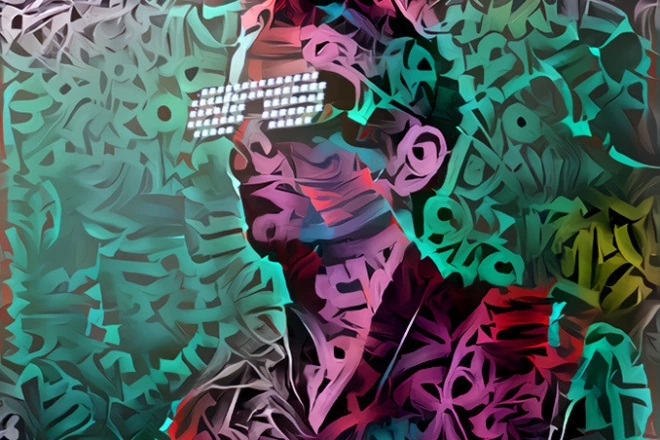 Portrait in calligraphy
