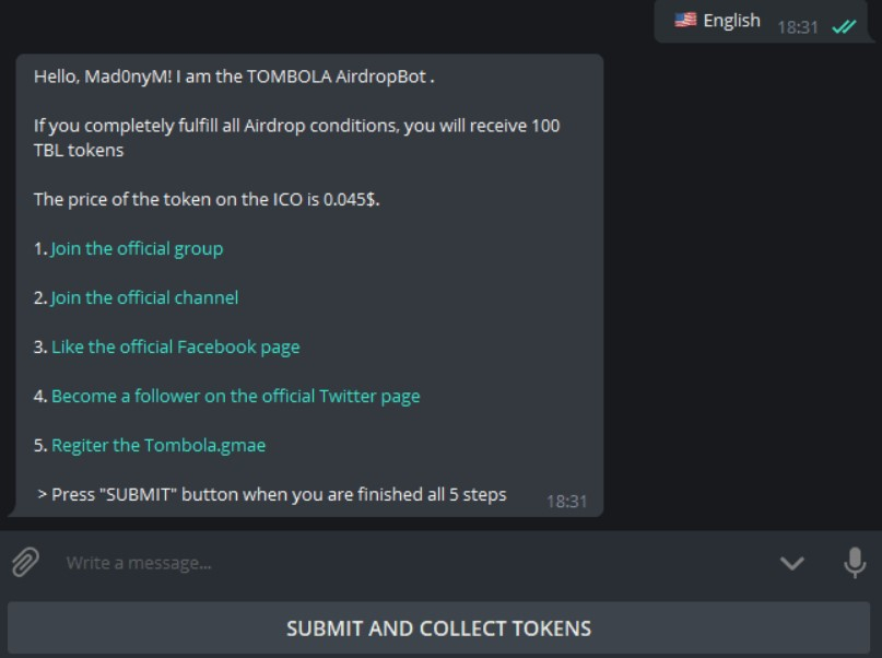 Telegram AirDrop Bot