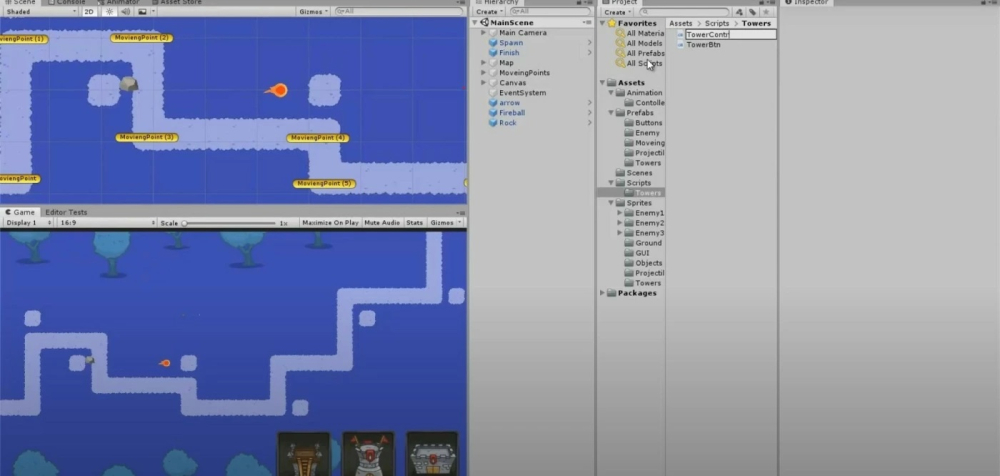  Game development of Tower Defence