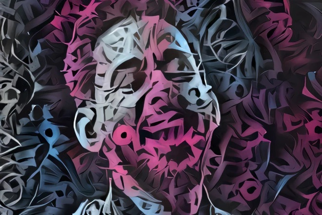 Portrait in calligraphy