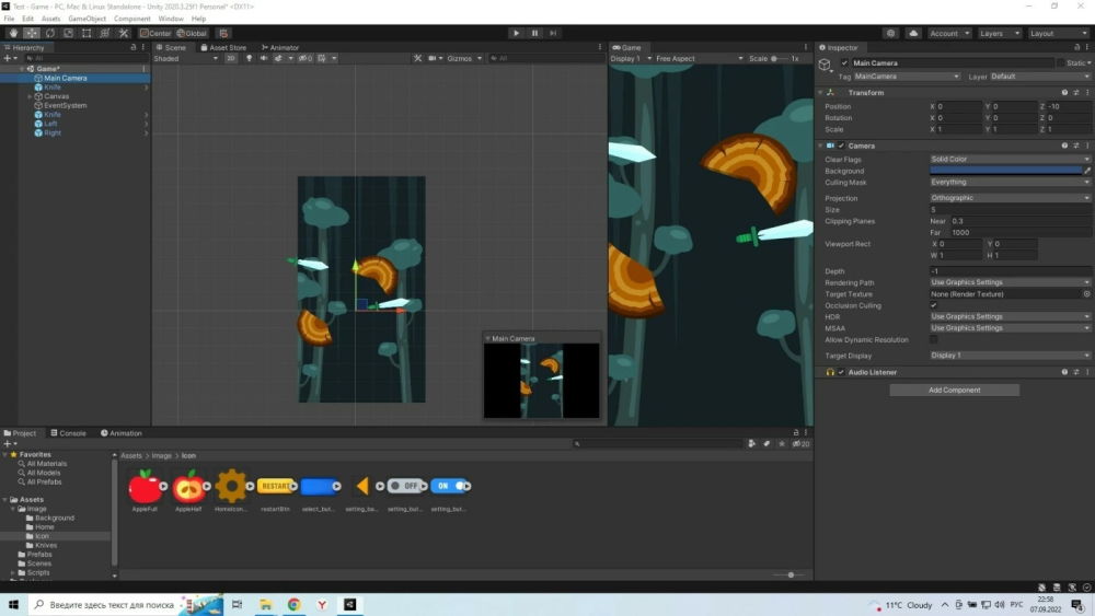 Game development of Knife Hit