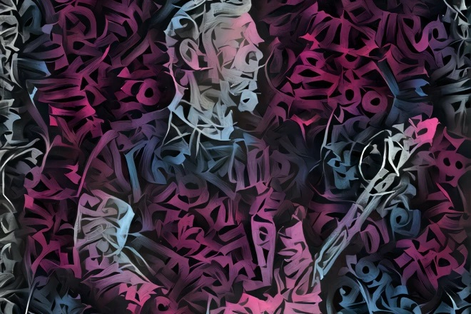 Portrait in calligraphy