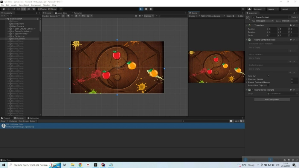 Game development of Fruit Ninja