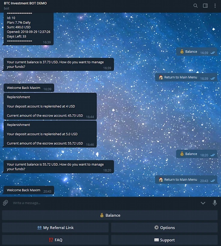 Telegram Investment Bot
