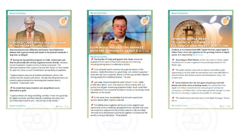 Maintaining a Telegram channel (cryptocurrency)