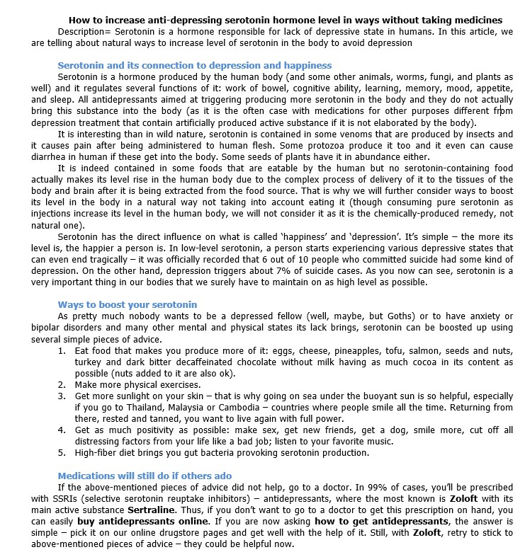 Article for a medical site