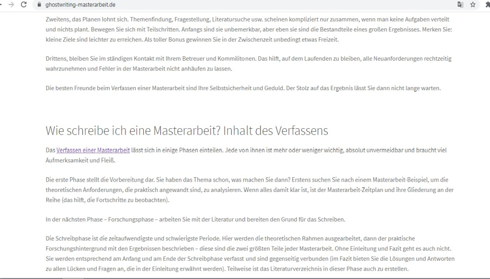 Ghostwriter Masterarbeit