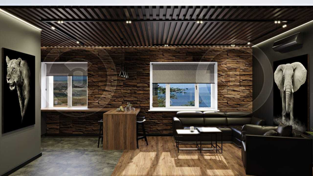 Interior design of the kitchen-living room