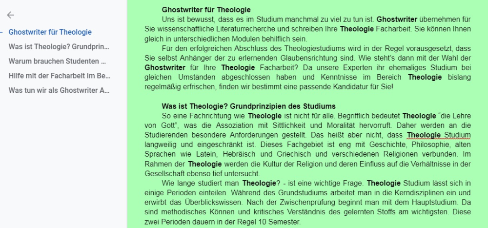 Ghostwriter Theologie