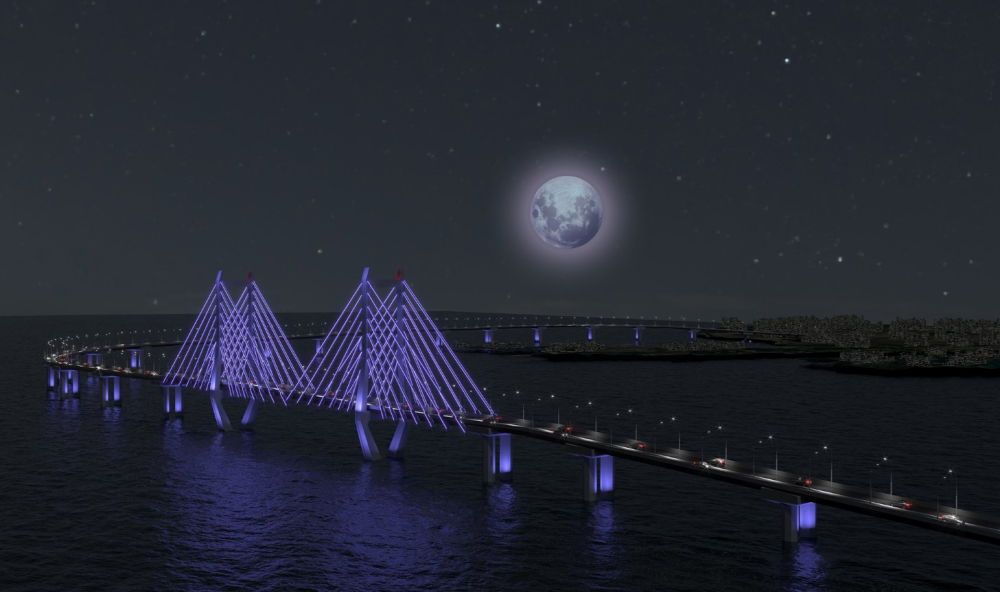 Bridge across the strait