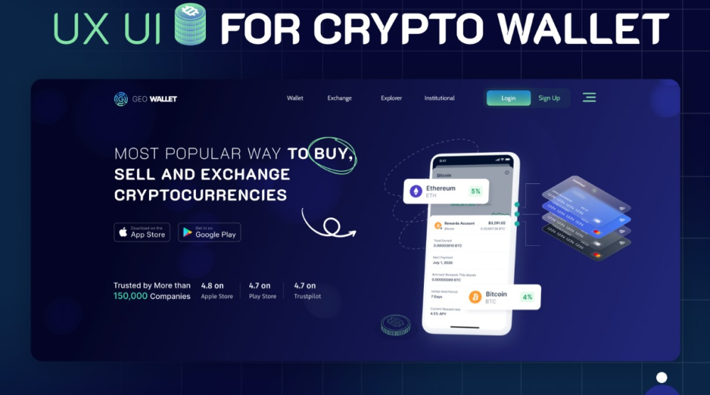 Website design for blockchain wallet